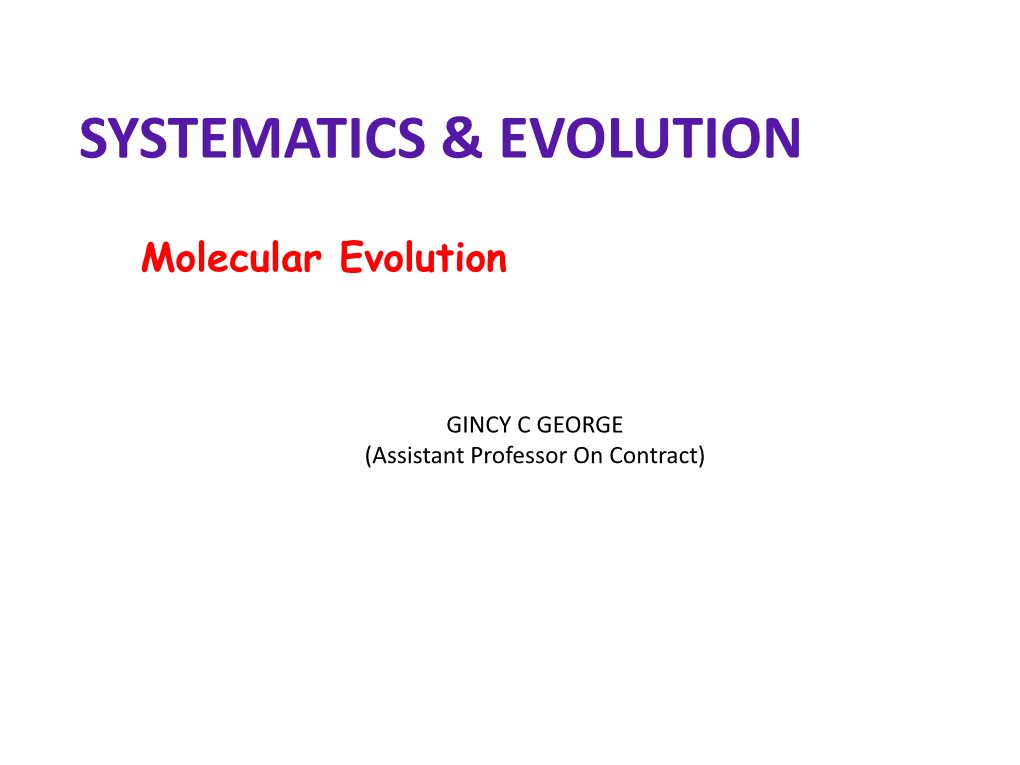 Molecular Evolution