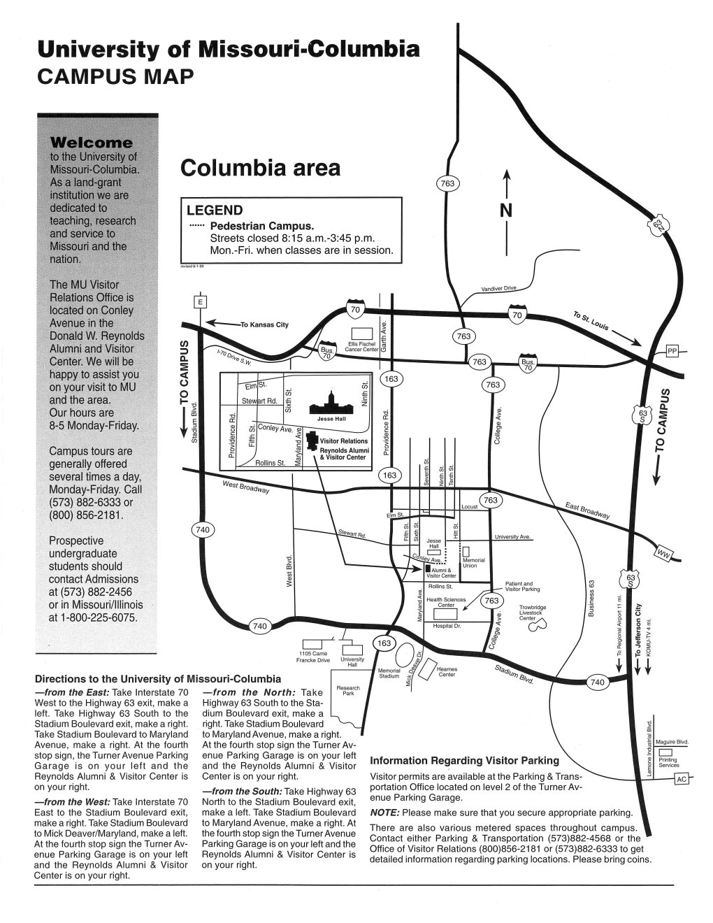 University of Missouri-Columbia CAMPUS MAP