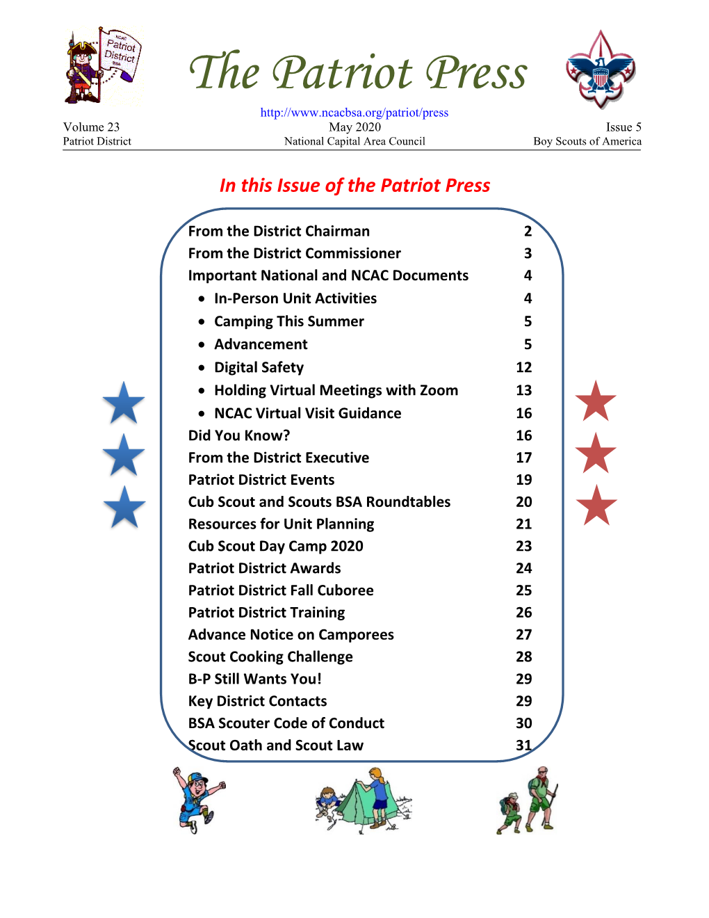 The Patriot Press Volume 23 May 2020 Issue 5 Patriot District National Capital Area Council Boy Scouts of America