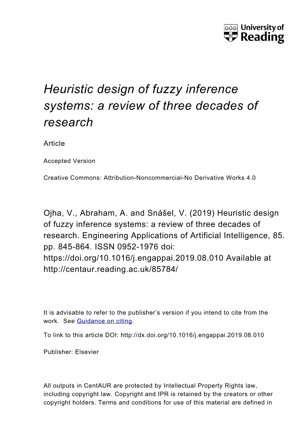 Heuristic Design of Fuzzy Inference Systems: a Review of Three Decades of Research