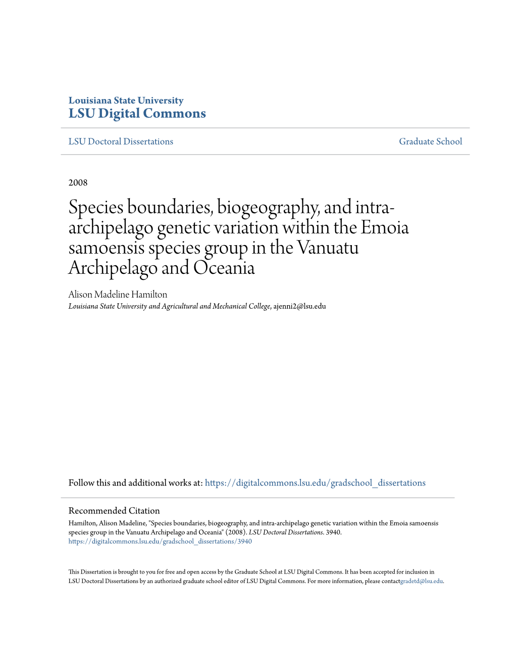 Species Boundaries, Biogeography, and Intra-Archipelago Genetic Variation Within the Emoia Samoensis Species Group in the Vanuatu Archipelago and Oceania