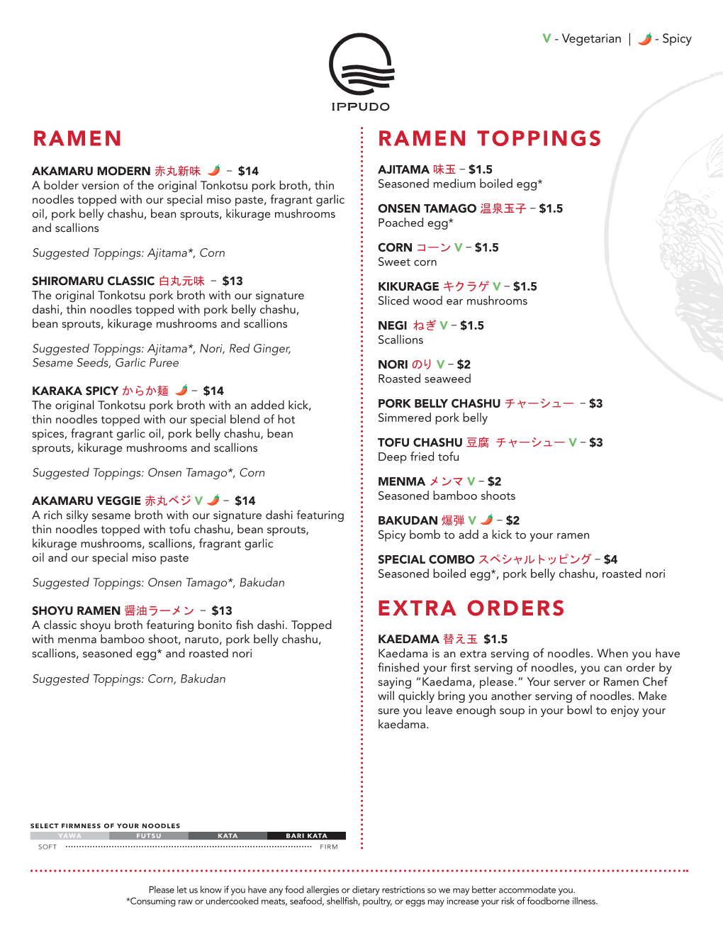 Ramen Toppings Extra Orders Ramen