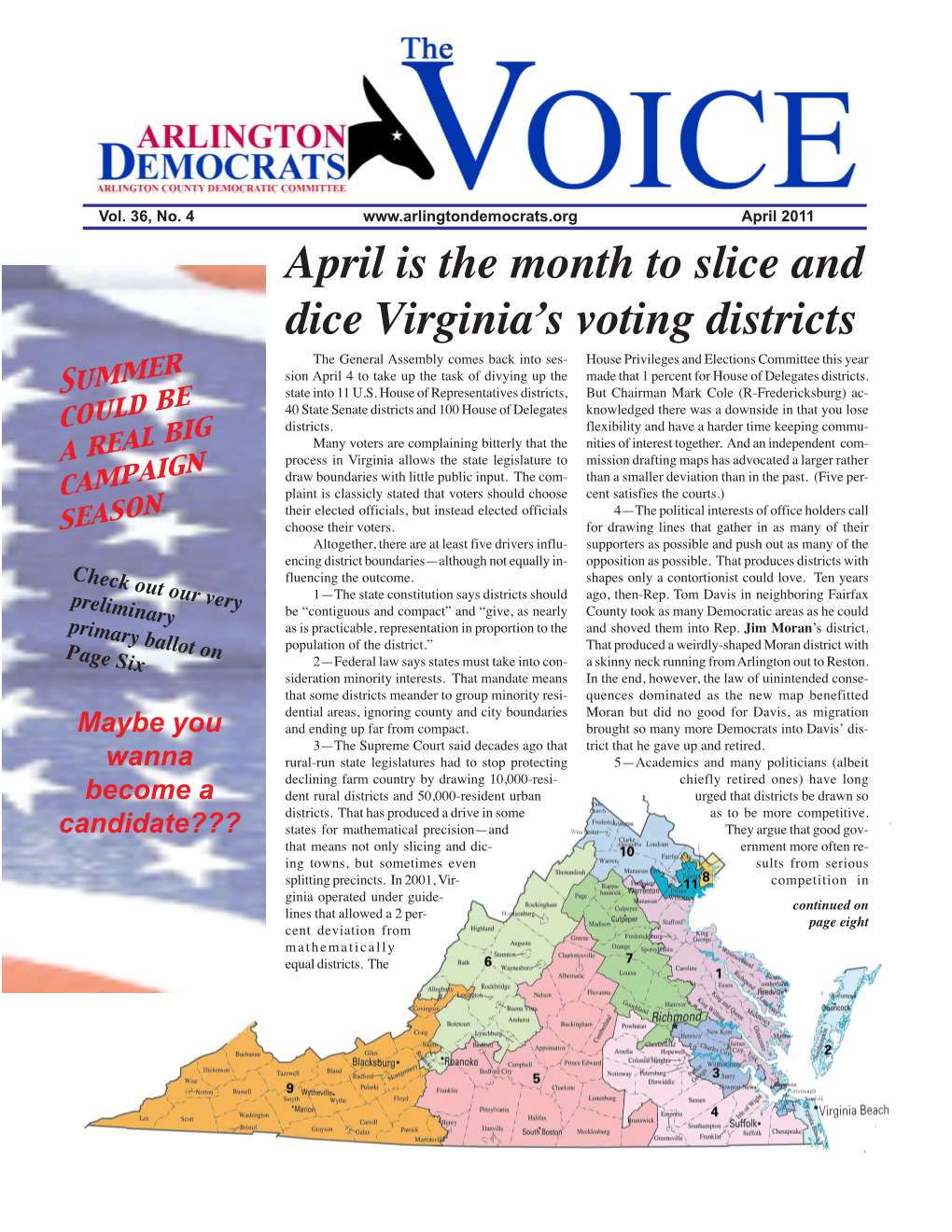 April Is the Month to Slice and Dice Virginia's Voting Districts