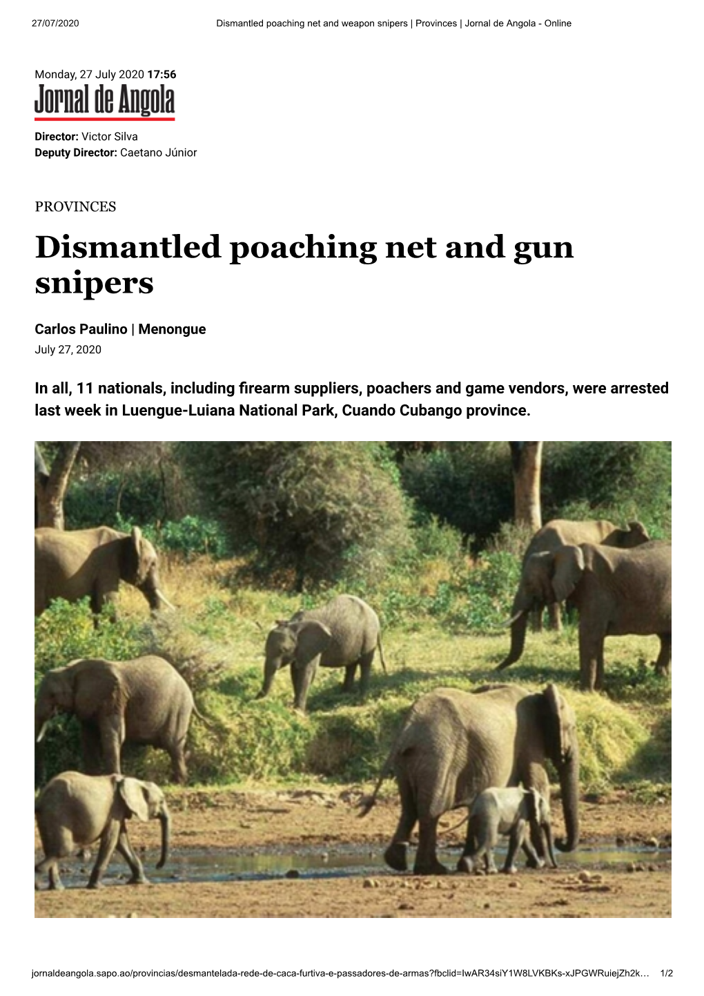 Dismantled Poaching Net and Gun Snipers