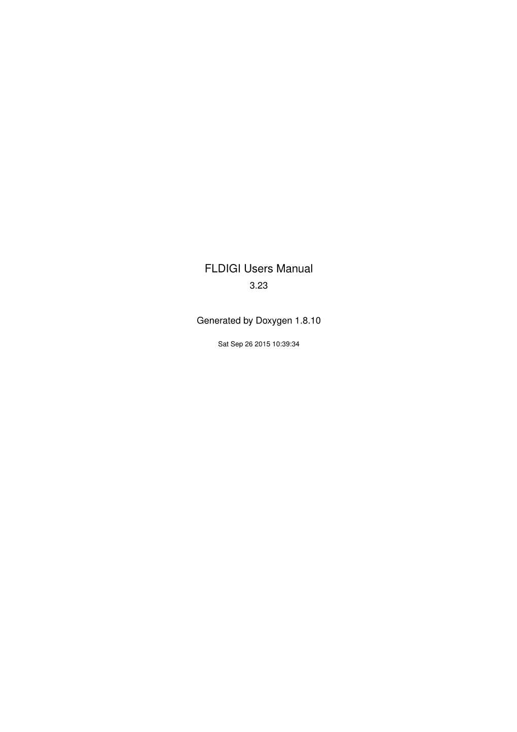 FLDIGI Users Manual 3.23