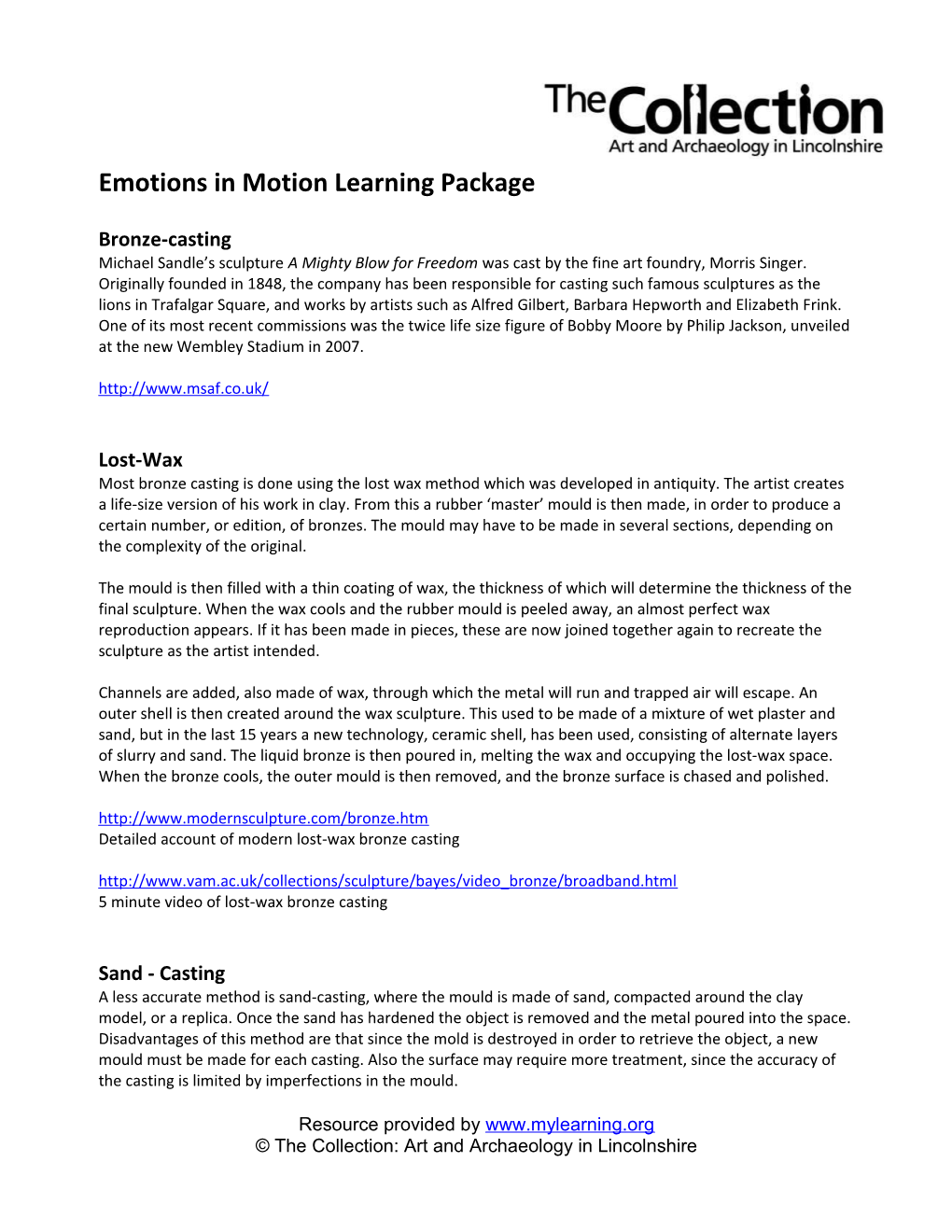 Emotions in Motion Learning Package