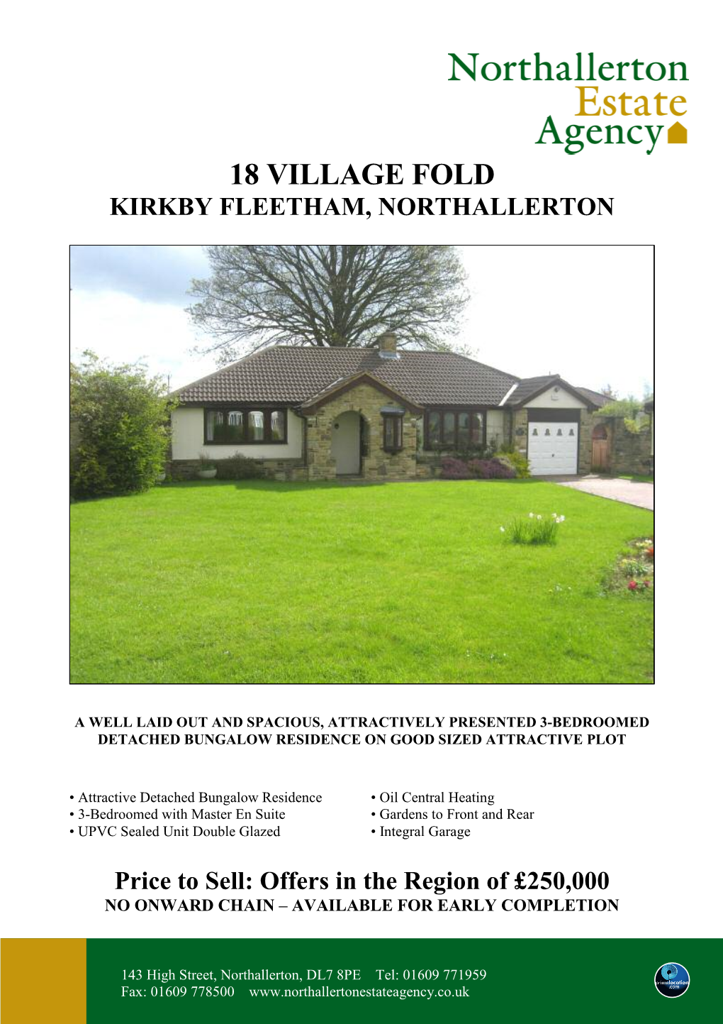 18 Village Fold Kirkby Fleetham, Northallerton