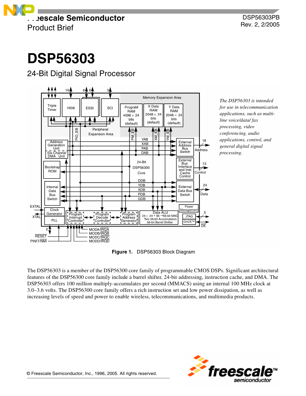 DSP56303 Product Brief, Rev