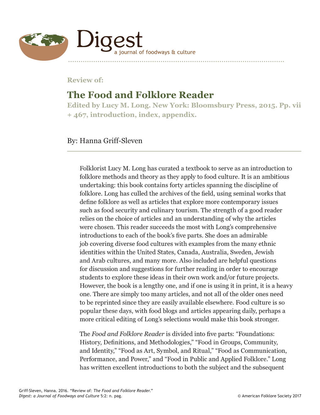 The Food and Folklore Reader Edited by Lucy M