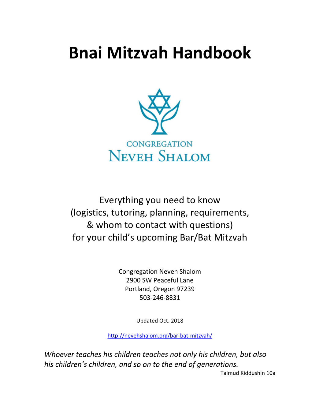 Bnai Mitzvah Handbook