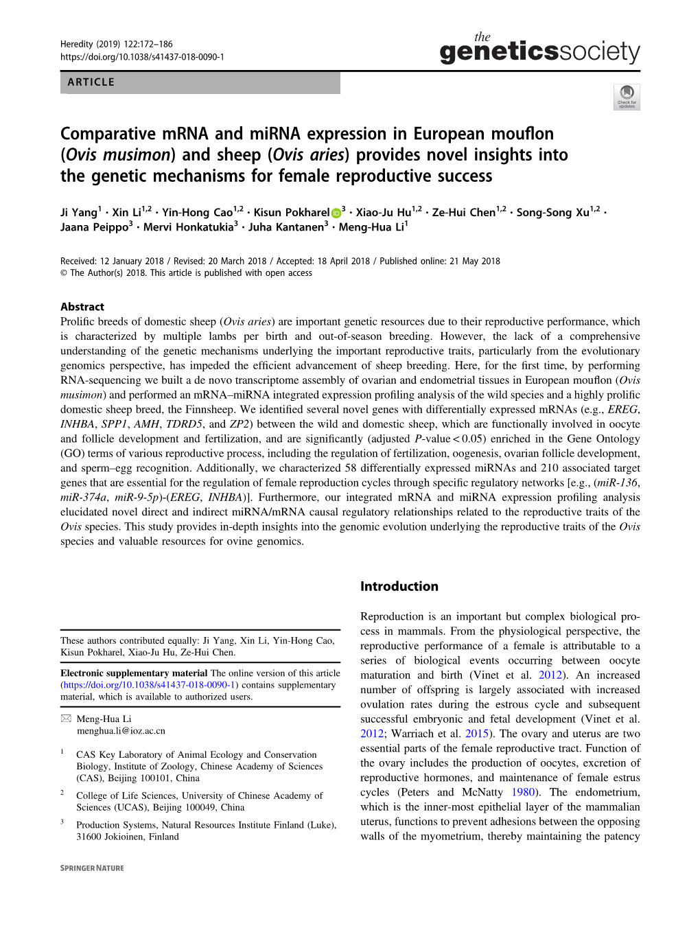 Comparative Mrna and Mirna Expression in European