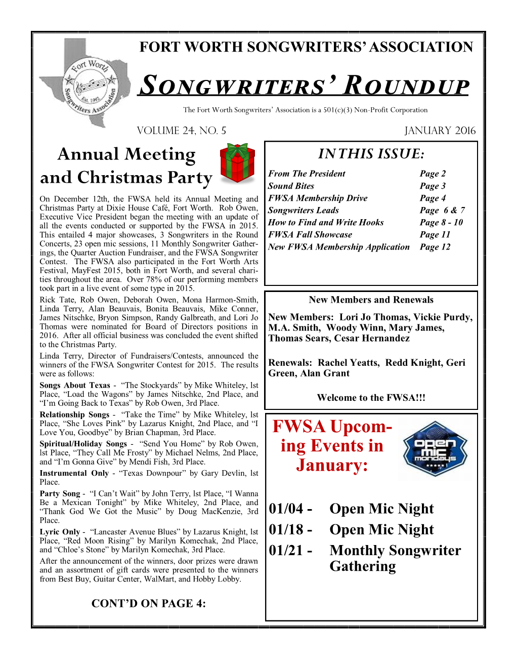 Songwriters' Roundup