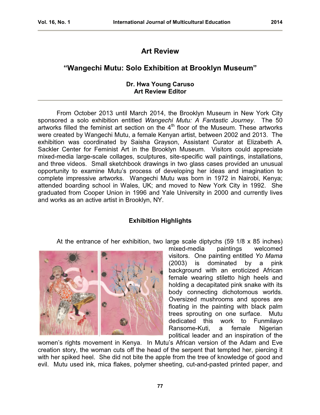 Art Review “Wangechi Mutu: Solo Exhibition at Brooklyn Museum”