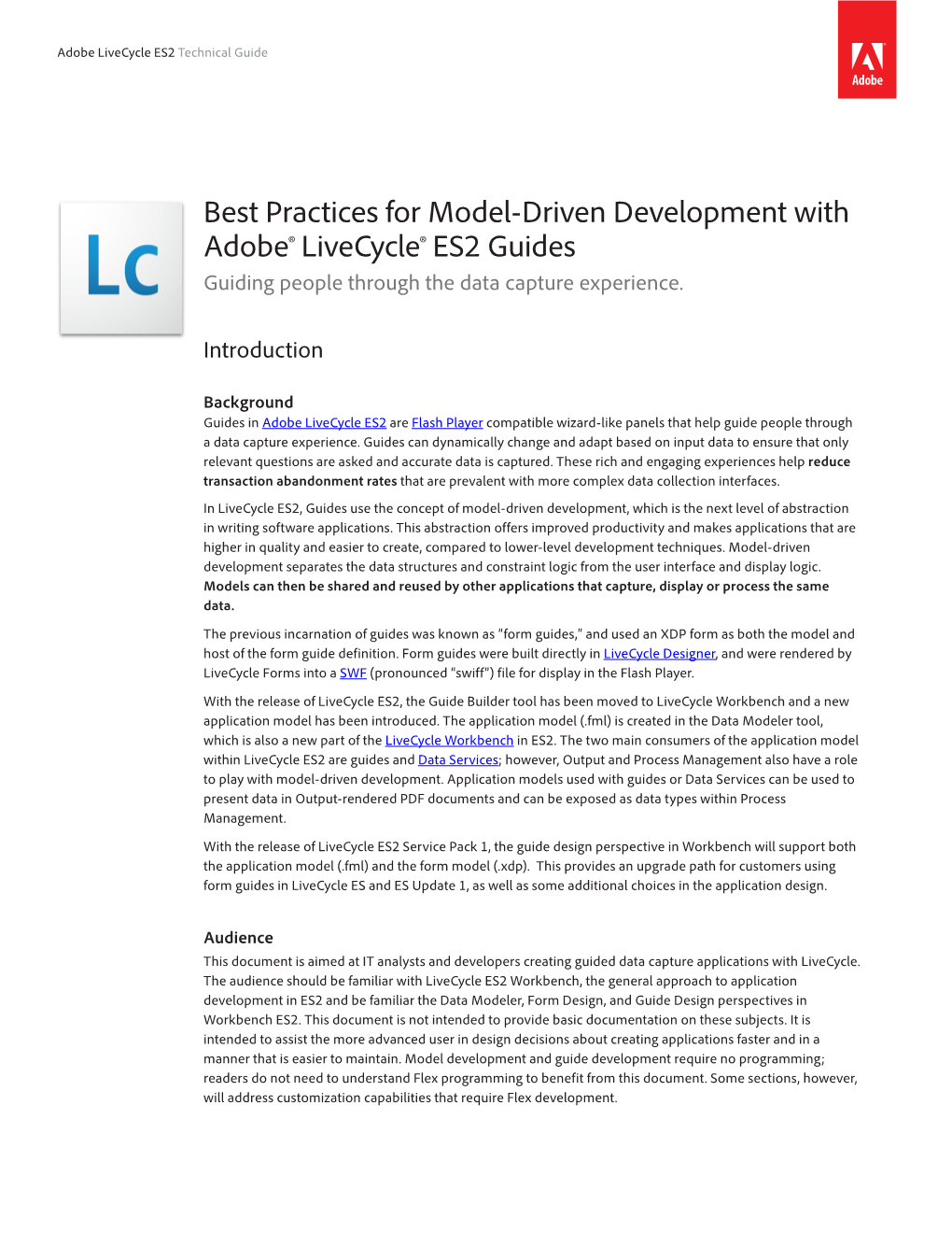 Best Practices for Model-Driven Development with Adobe® Livecycle® ES2 Guides Guiding People Through the Data Capture Experience