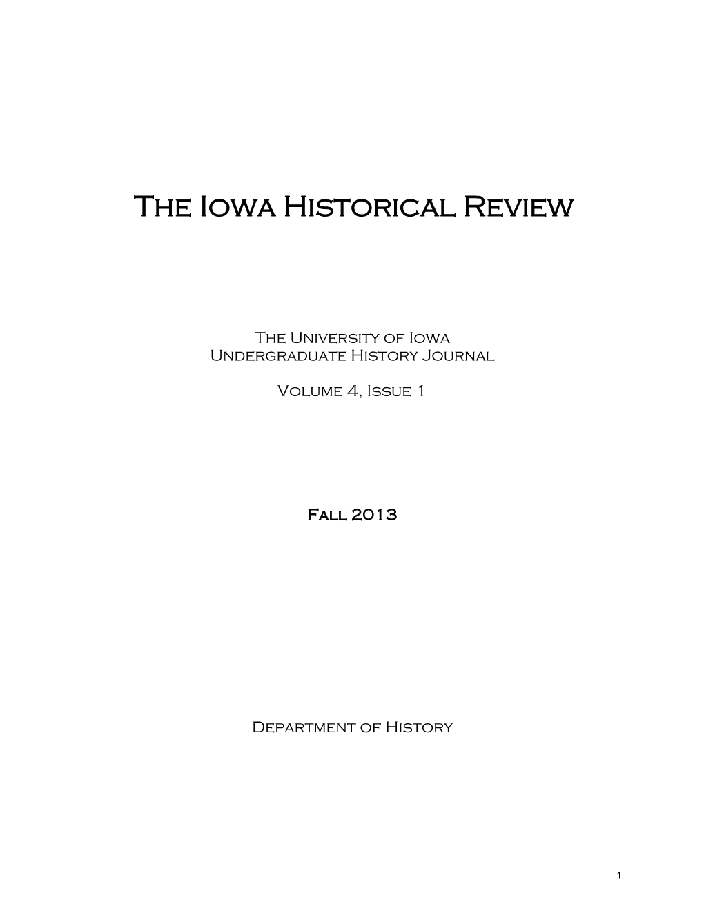 The Iowa Historical Review