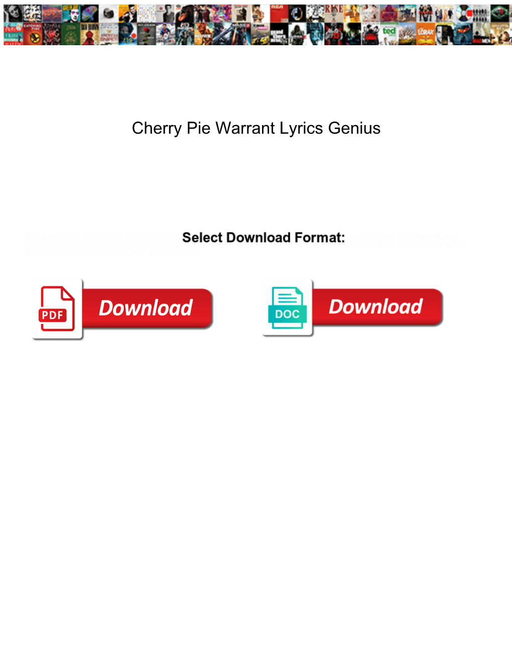 Cherry Pie Warrant Lyrics Genius