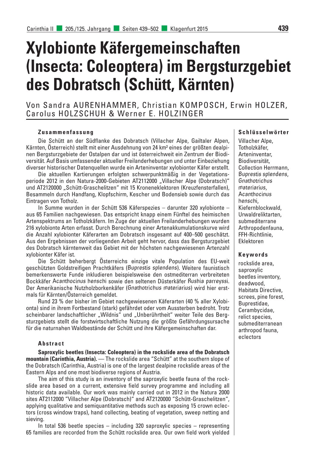 Schütt, Kärnten) Von Sandra Aurenhammer, Christian Komposch, Erwin Holzer, Carolus Holzschuh & Werner E