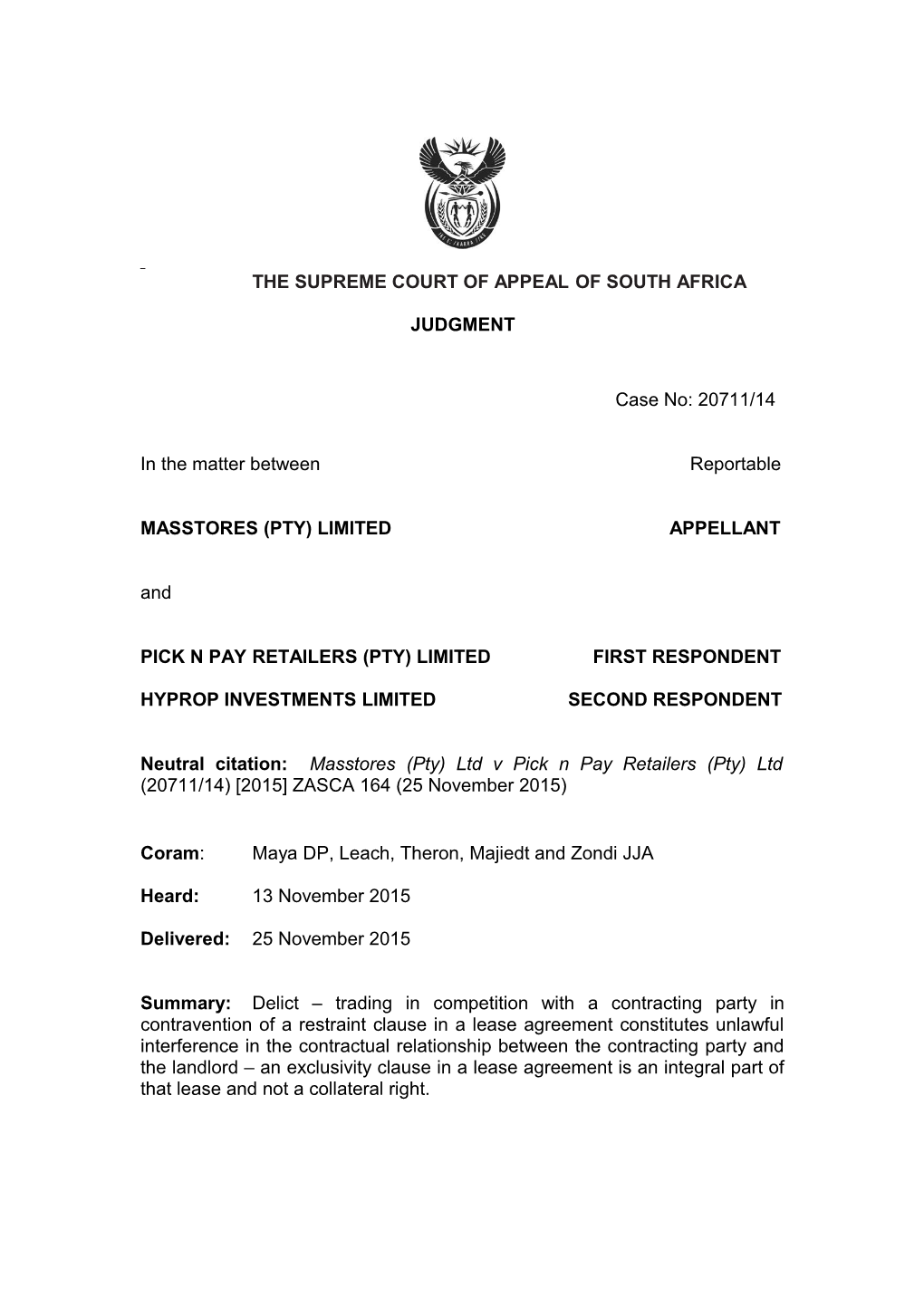 The Supreme Court of Appeal of South Africa s2