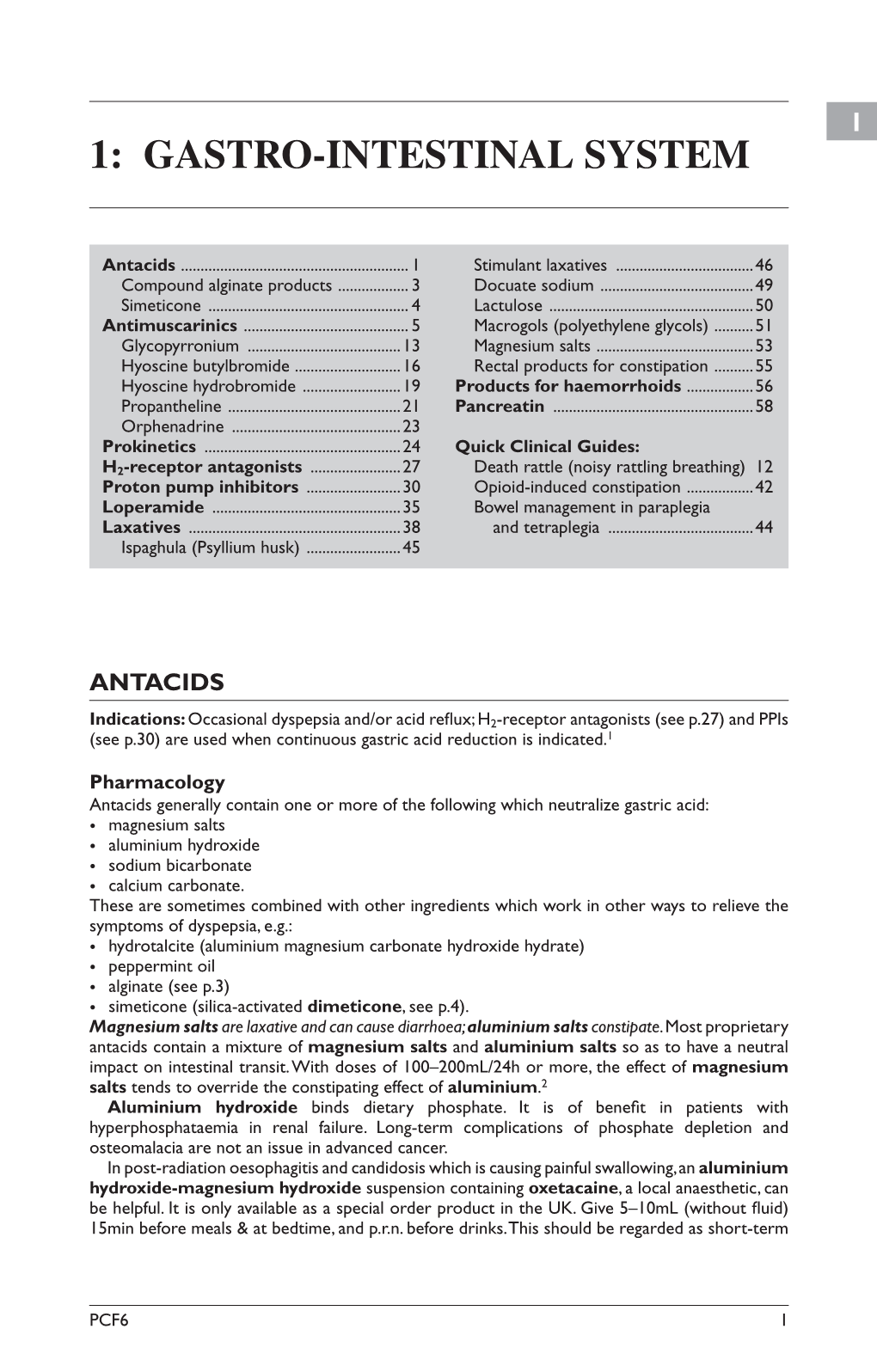 1: Gastro-Intestinal System