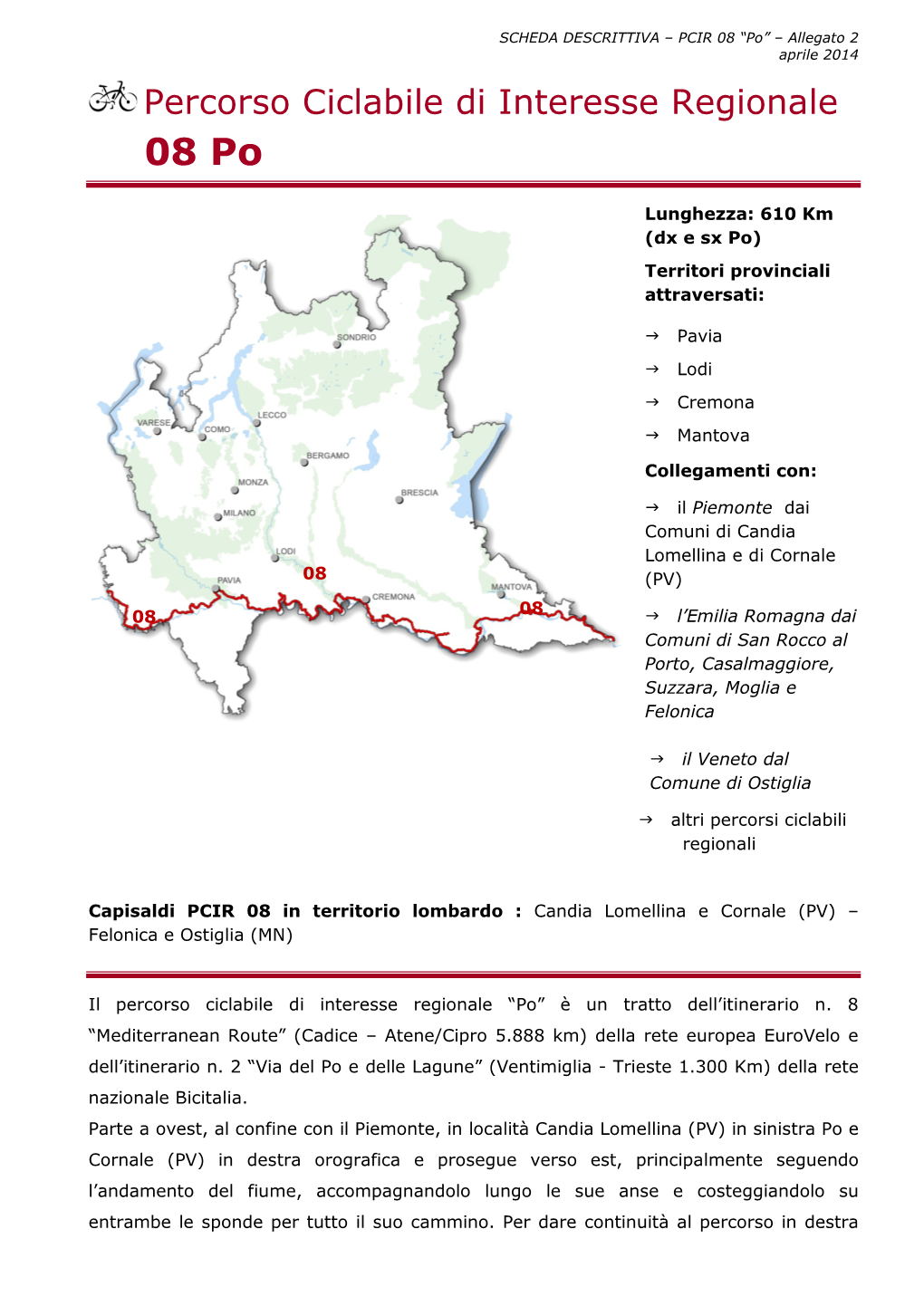 Percorso Ciclabile Di Interesse Regionale 08 Po