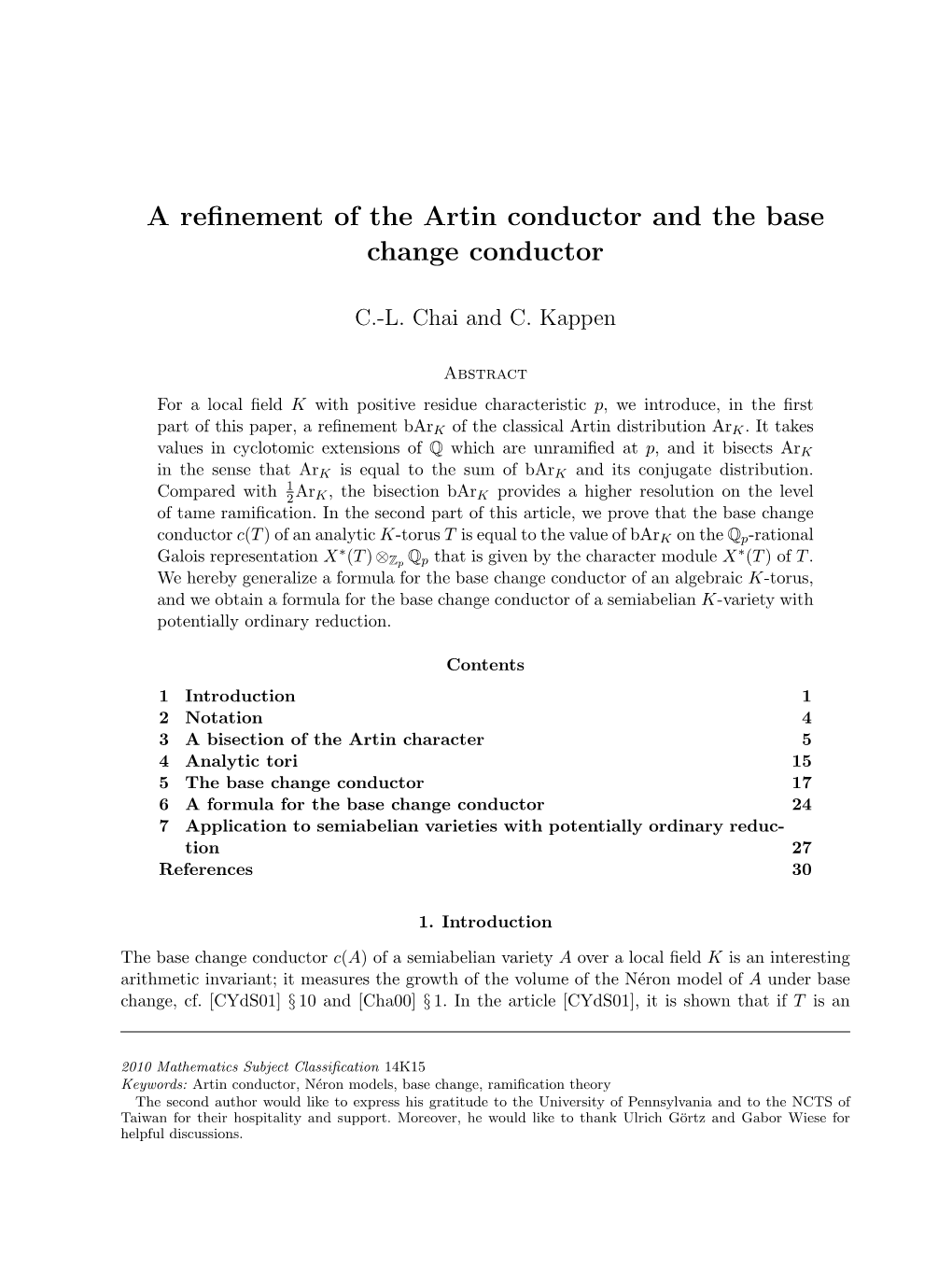 A Refinement of the Artin Conductor and the Base Change Conductor