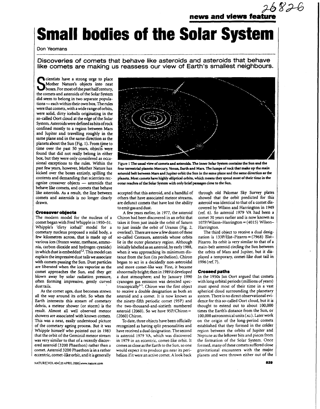 Small Bodies of the Solar System Don Yeomans