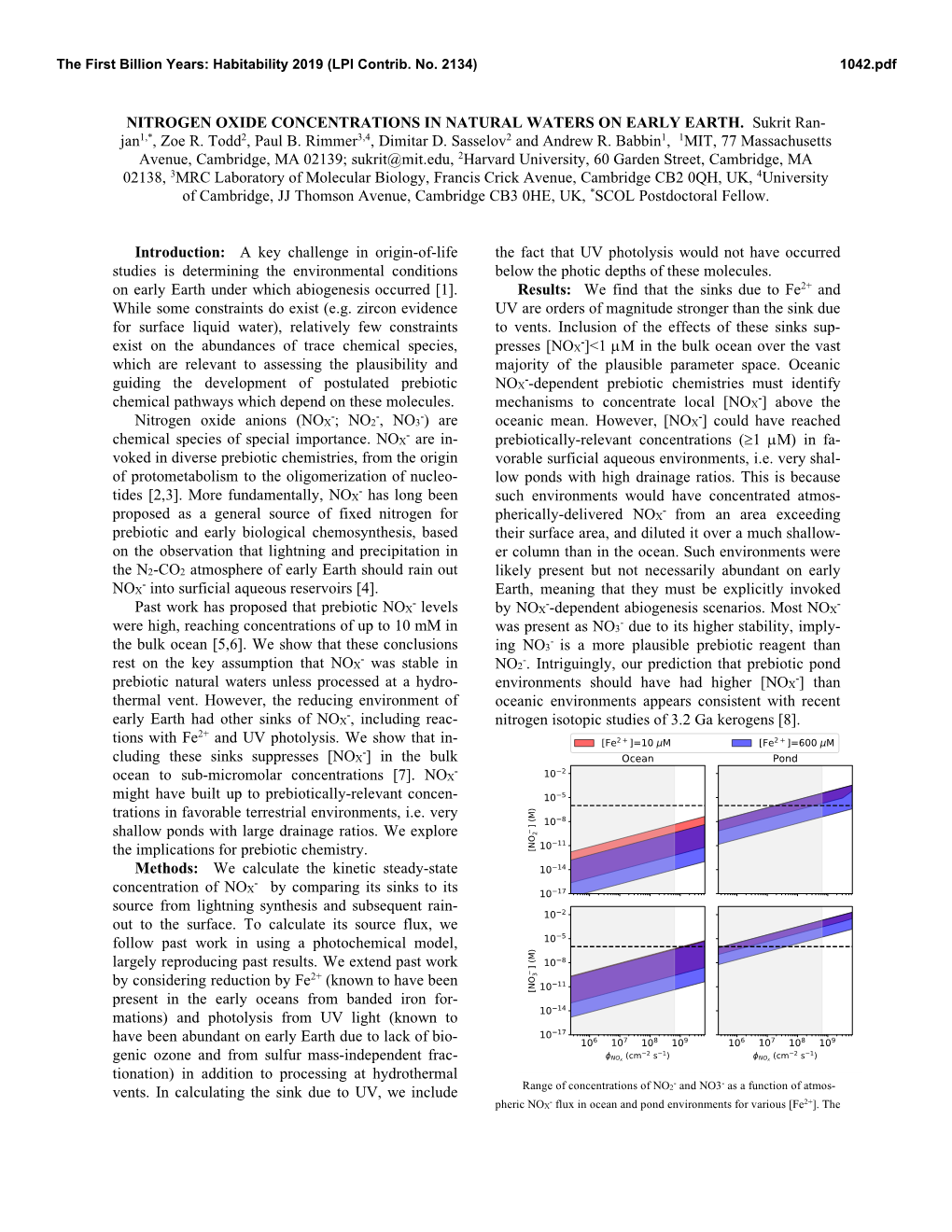 Nitrogen Oxide Concentrations in Natural Waters on Early Earth