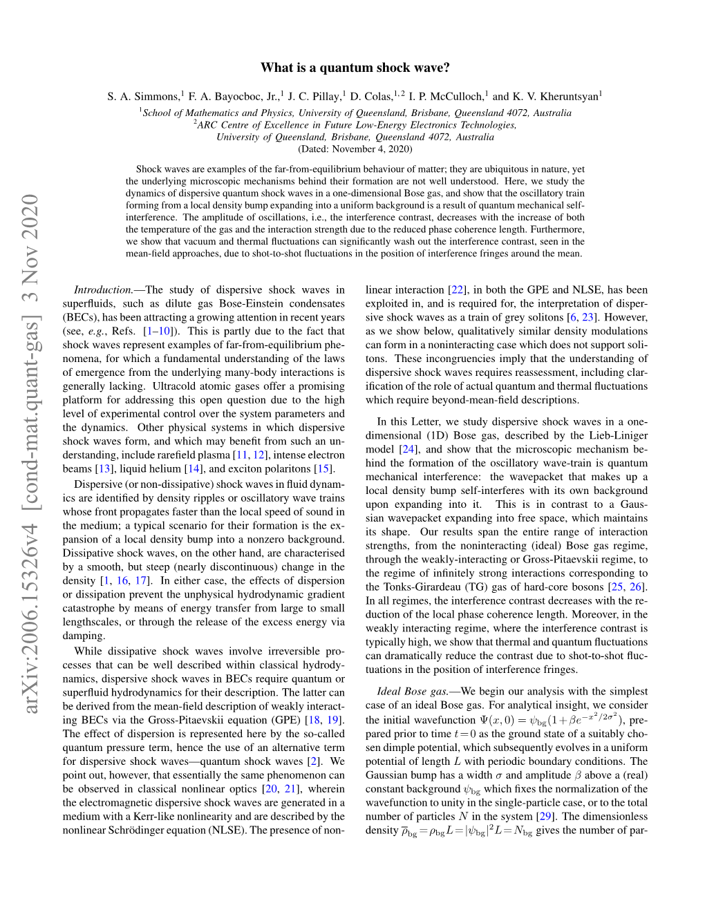 What Is a Quantum Shock Wave?