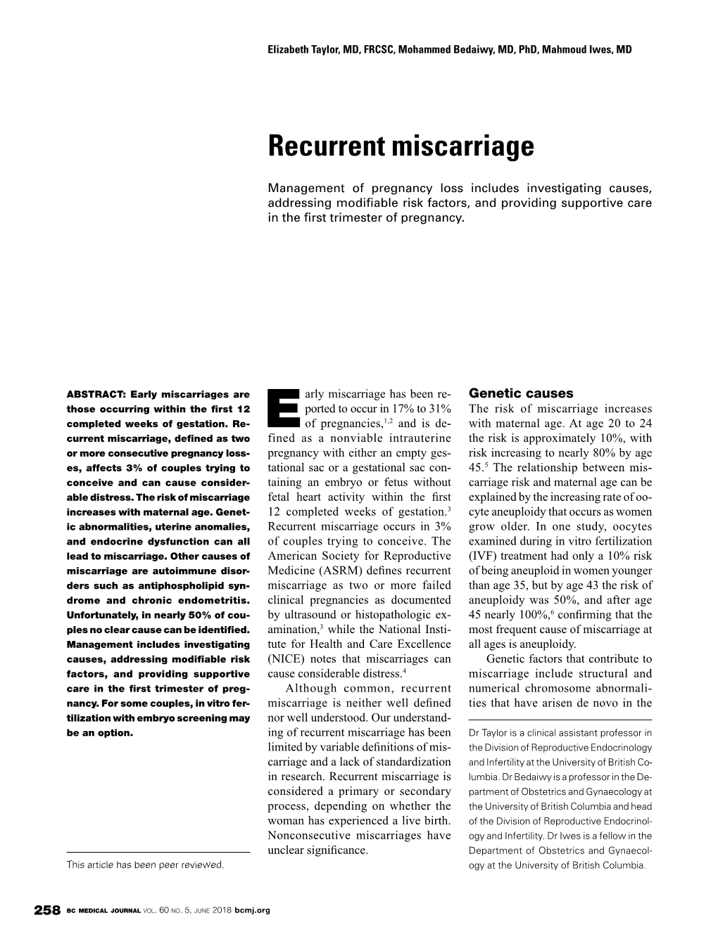 Recurrent Miscarriage