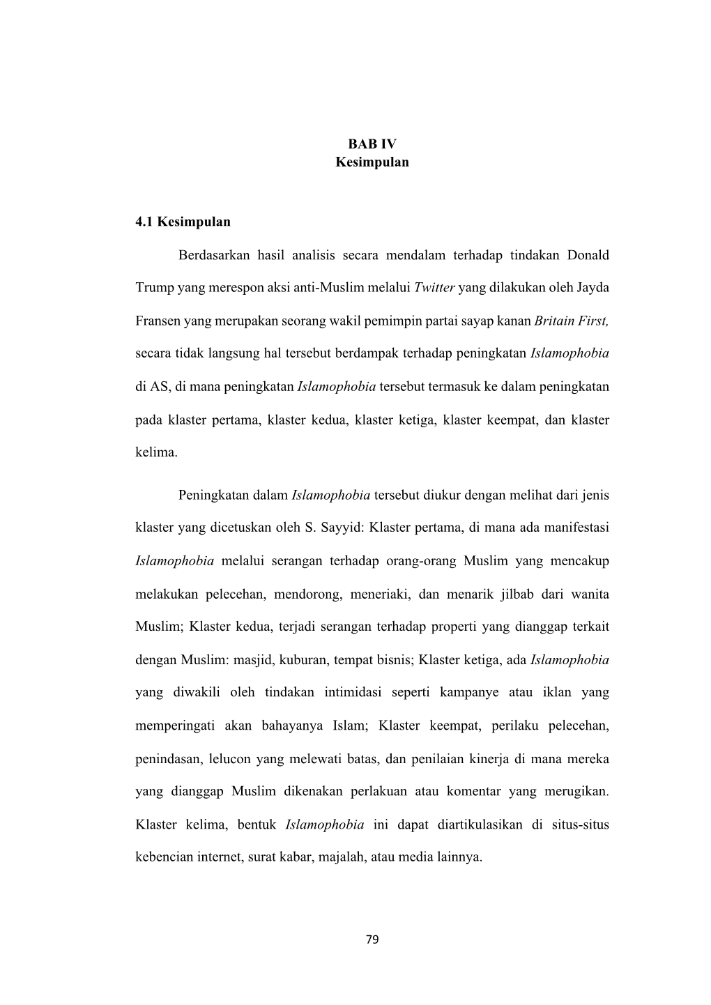 BAB IV Kesimpulan 4.1 Kesimpulan Berdasarkan Hasil Analisis Secara