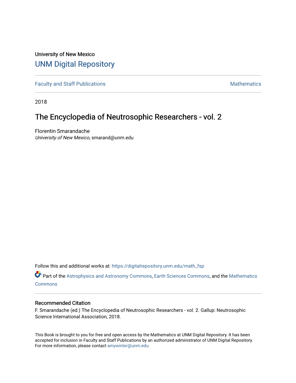 The Encyclopedia of Neutrosophic Researchers - Vol