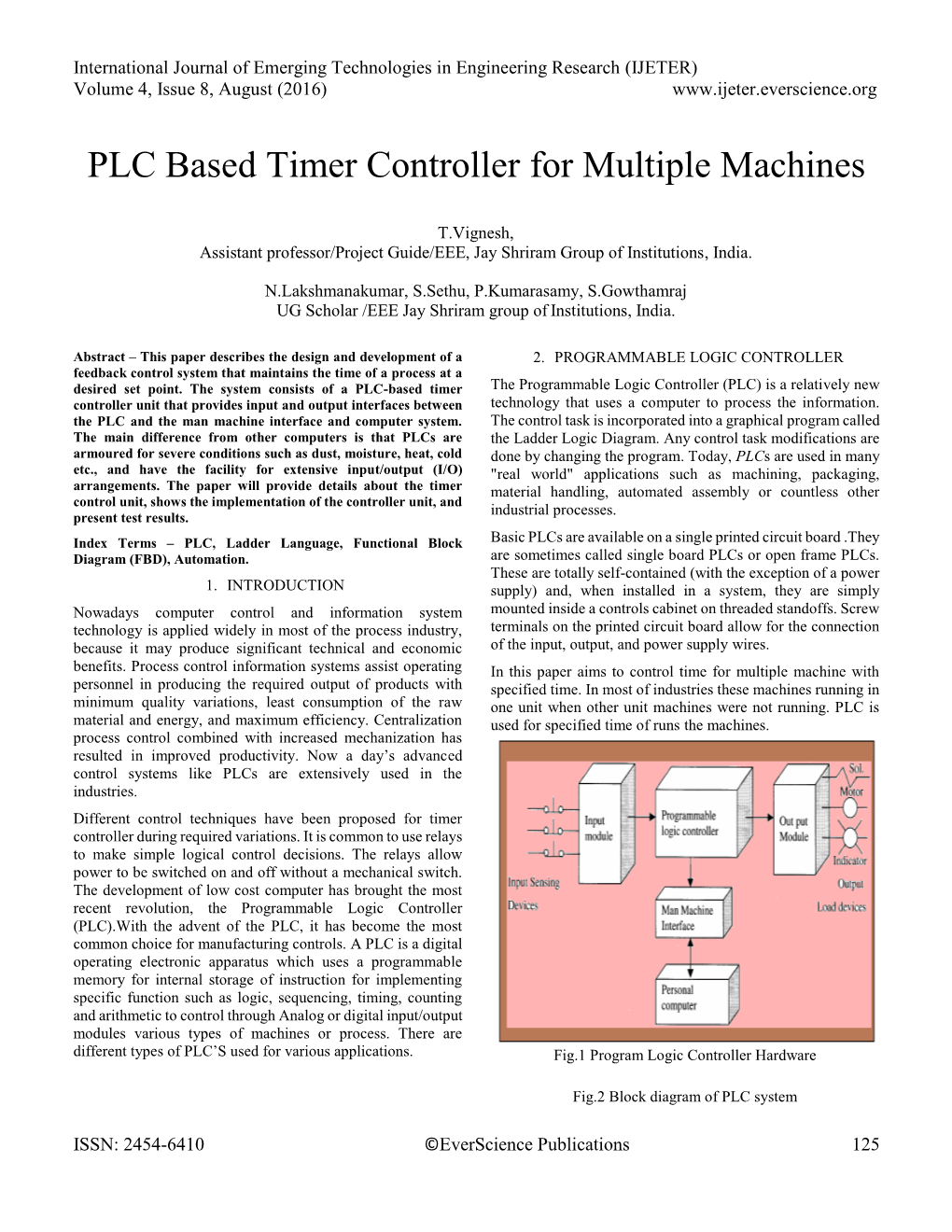 PLC Based Timer Controller for Multiple Machines