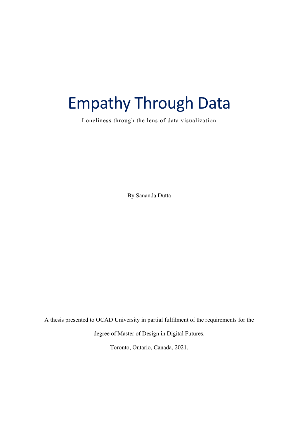 Empathy Through Data Loneliness Through the Lens of Data Visualization