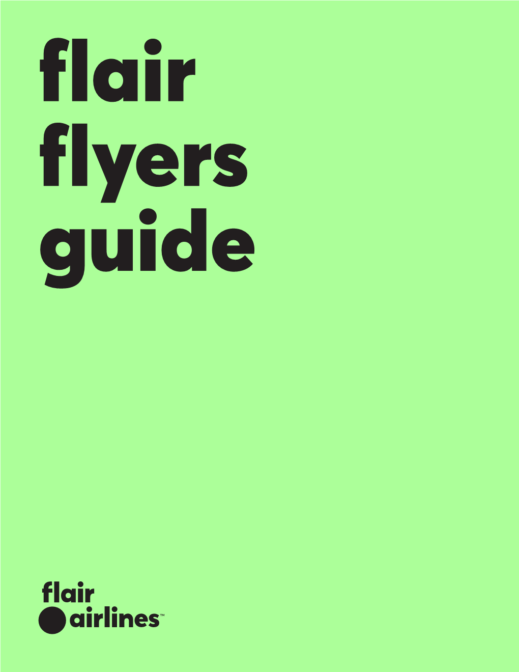 Flair Flyers Guide Table of Contents