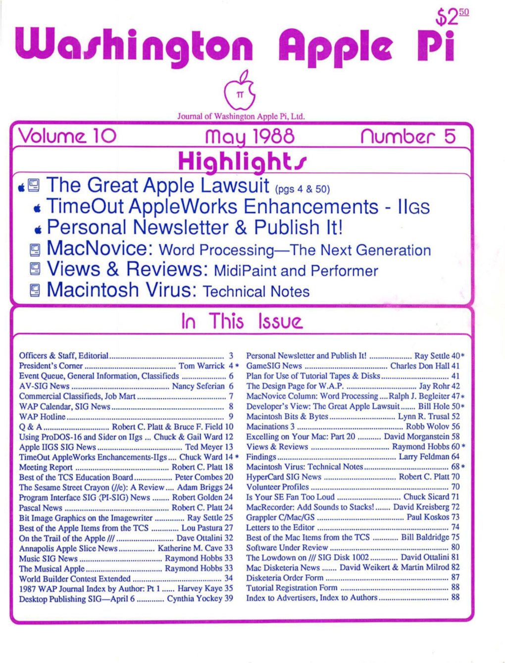Washington Apple Pi Journal, May 1988