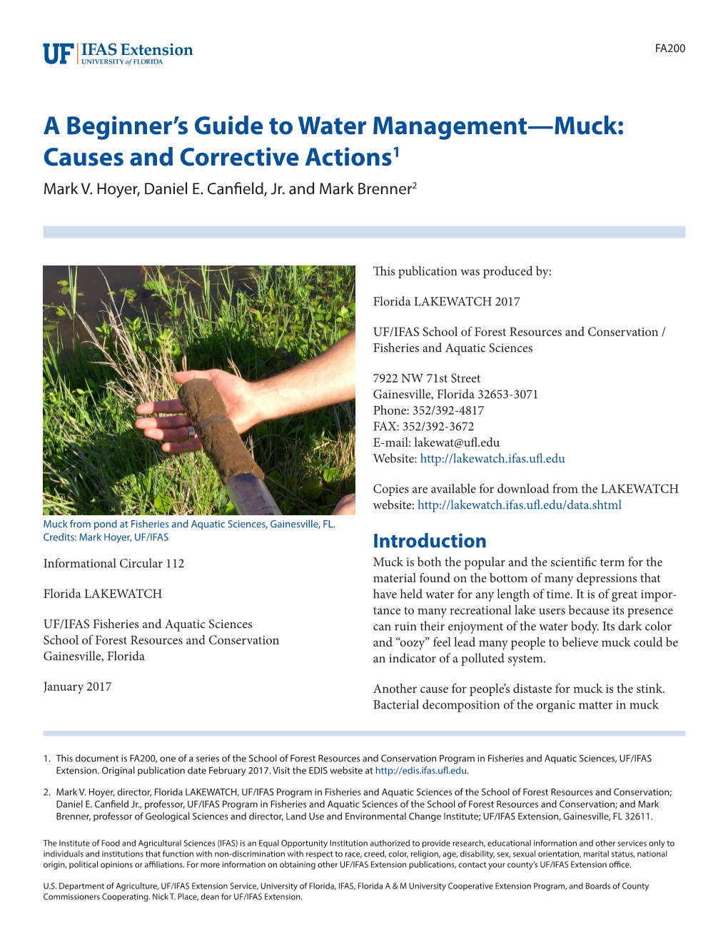 Muck: Causes and Corrective Actions1 Mark V