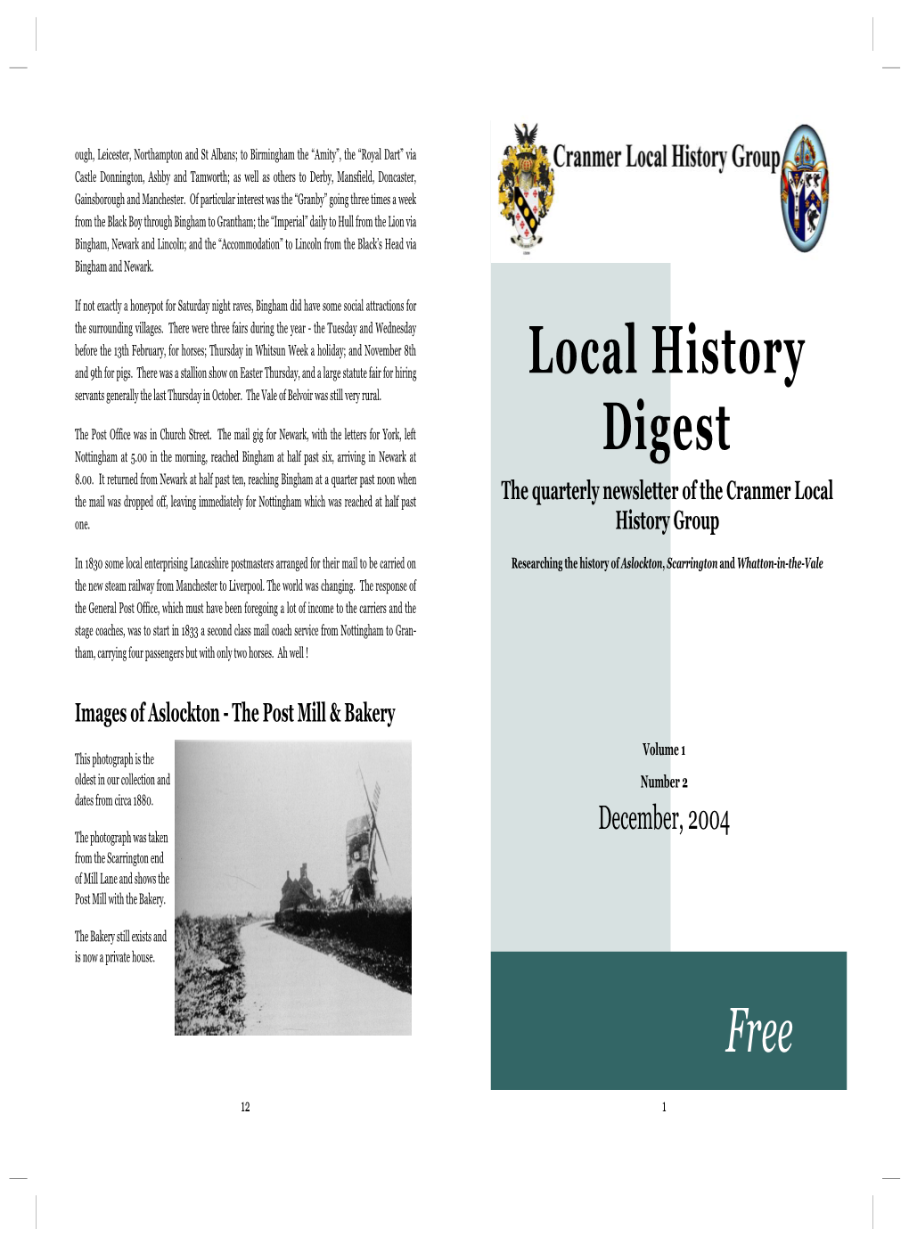 Local History Digest Volume 1 Number 2.Pub