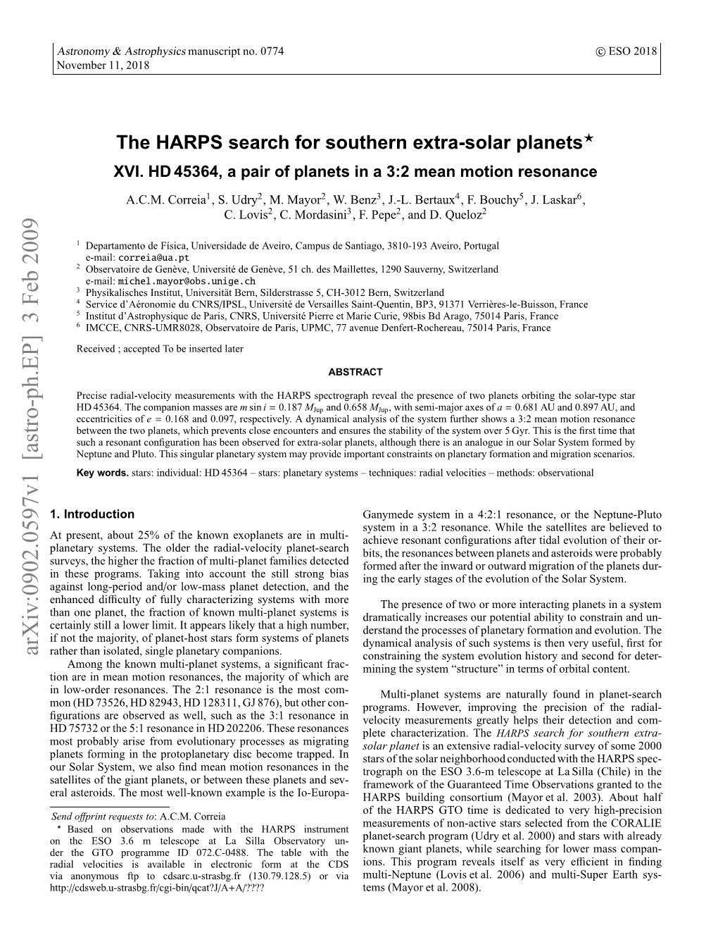 HD45364, a Pair of Planets in a 3: 2 Mean Motion Resonance