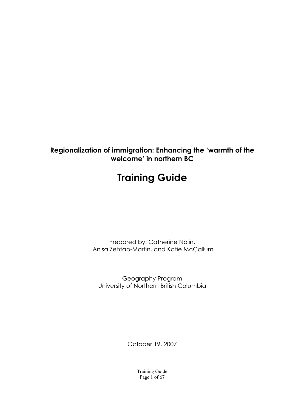 Training Guide