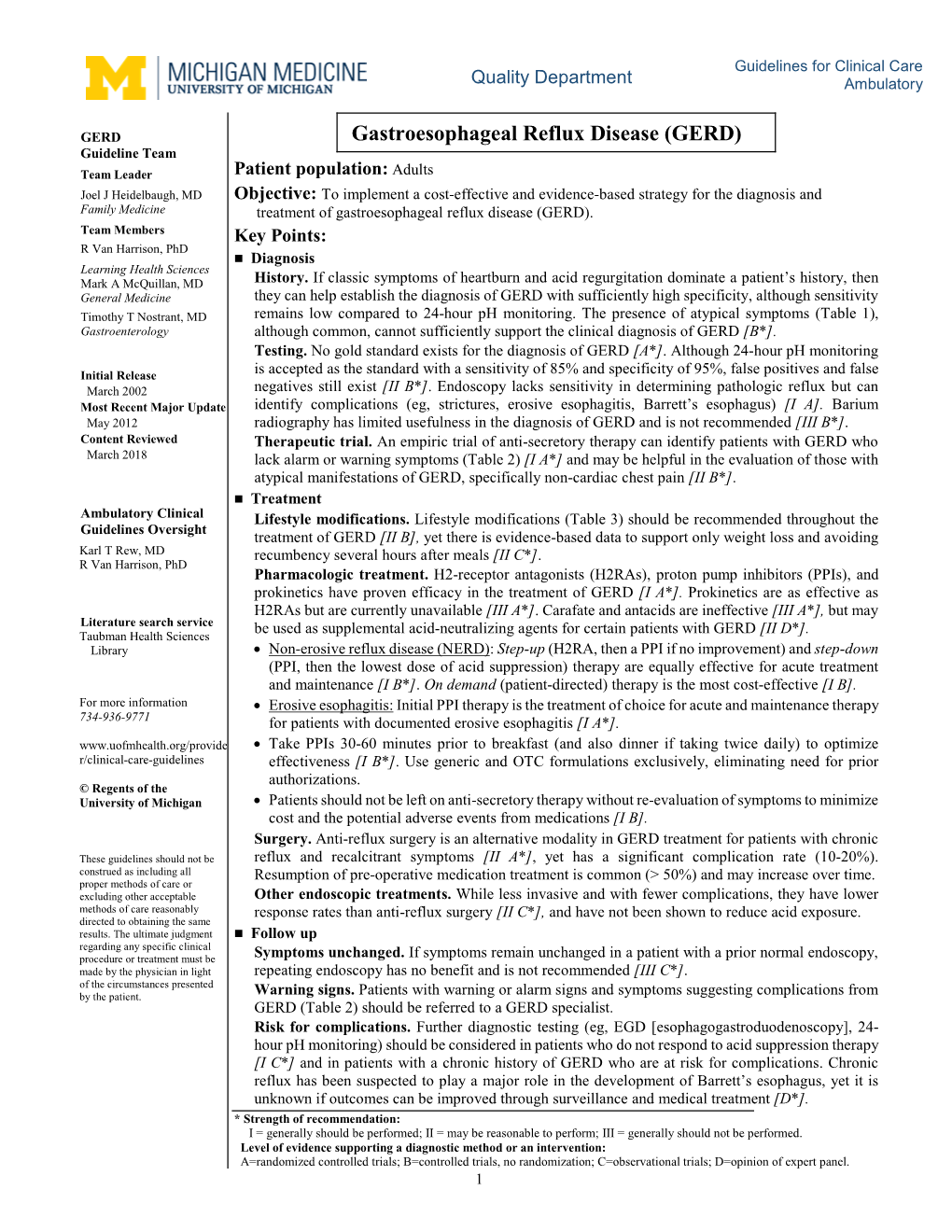 Gastroesophageal Reflux Disease (GERD)