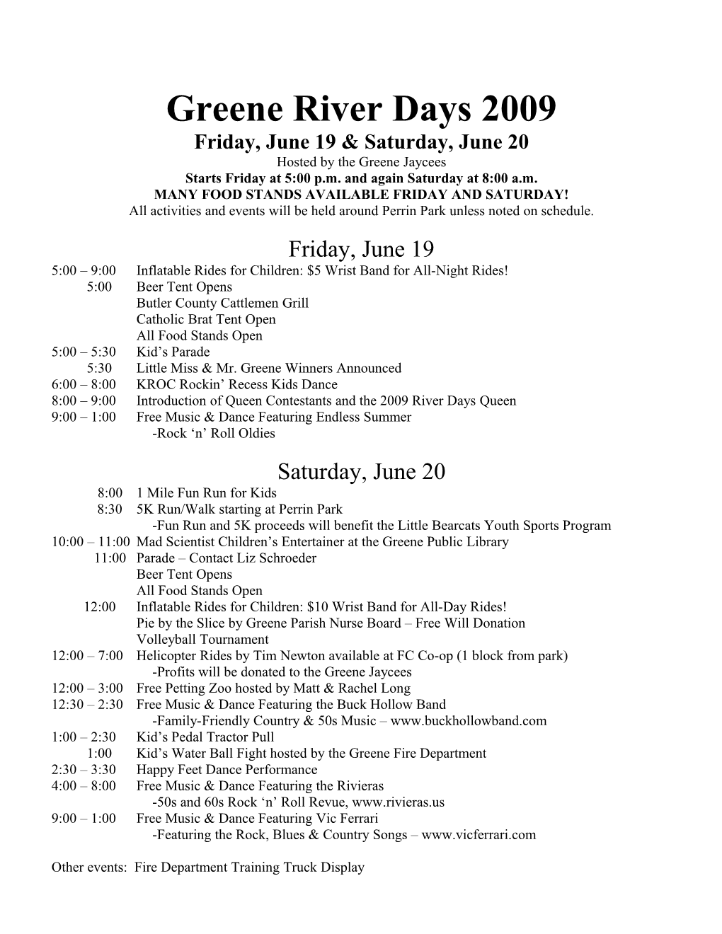 Greene River Days 2009