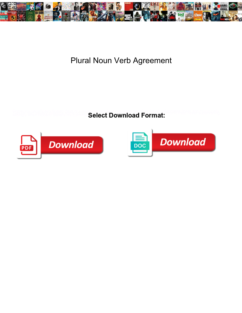 Plural Noun Verb Agreement