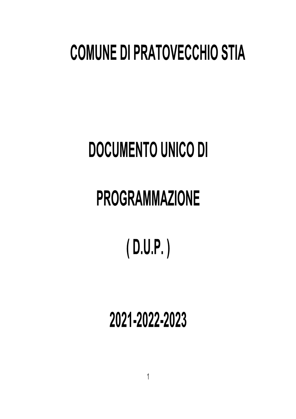 Comune Di Pratovecchio Stia Documento Unico Di Programmazione