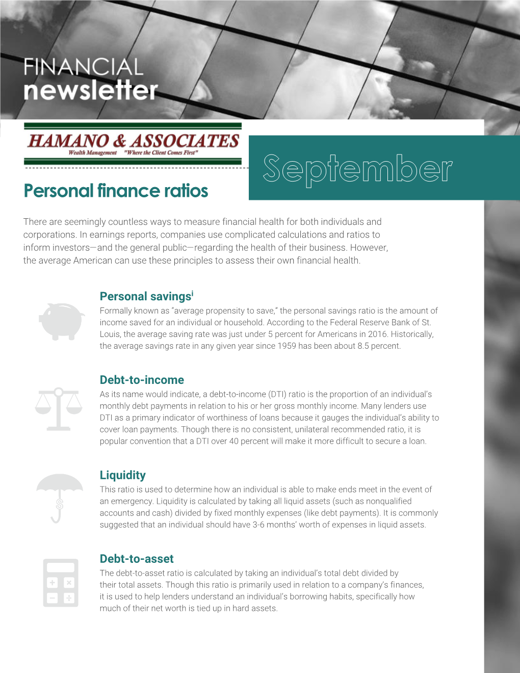 Personal Finance Ratios