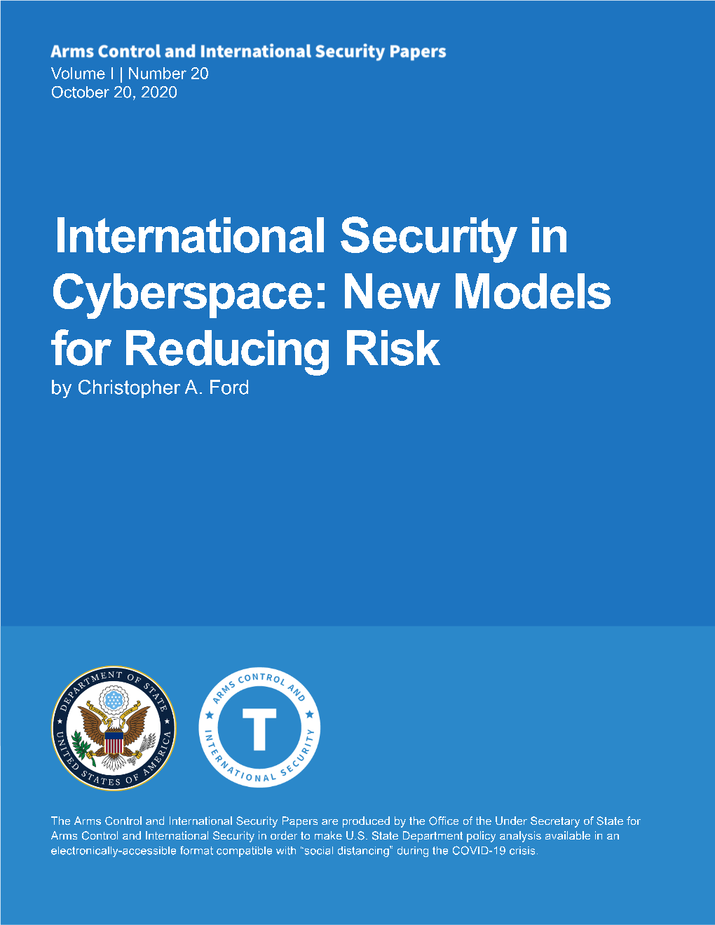 International Security in Cyberspace: New Models for Reducing Risk Write a Description