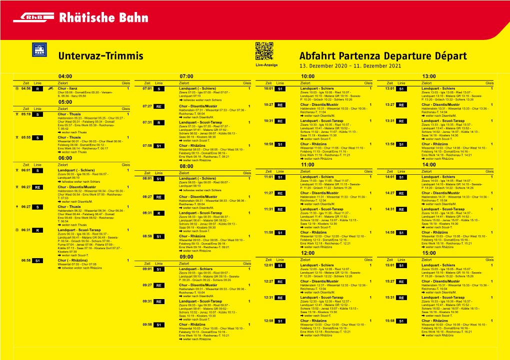 Untervaz-Trimmis Abfahrt Partenza Departure Départ Live-Anzeige 13