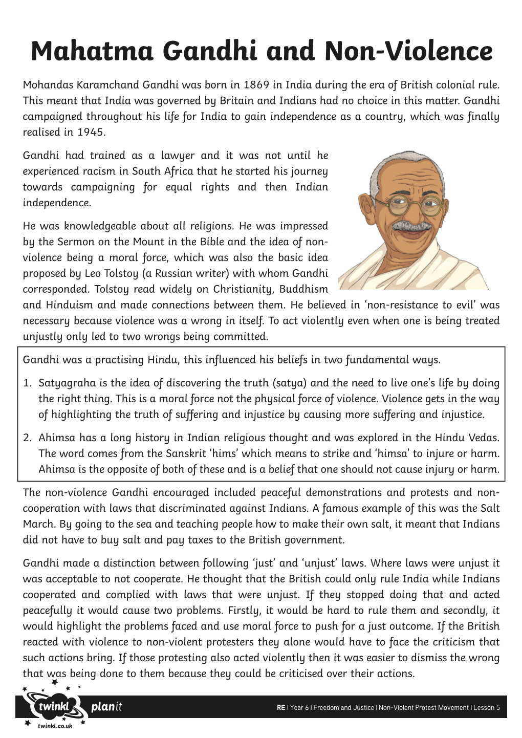 Mahatma Gandhi and Non-Violence