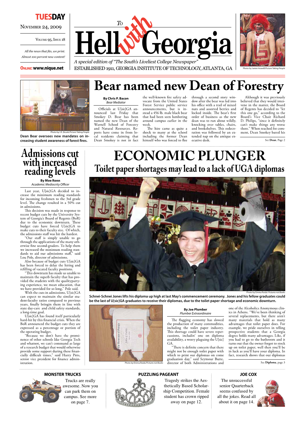 ECONOMIC PLUNGER Bear Named New Dean of Forestry