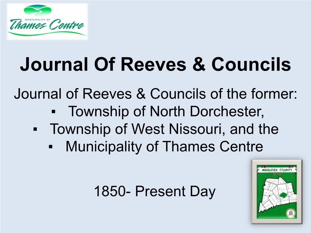 Former Reeves of North Dorchester Township 1850 - 2000