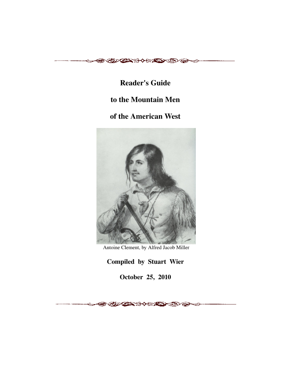 Reader's Guide to the Mountain Men of the American West